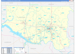 Huntsville Metro Area Wall Map Basic Style 2026