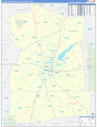 Jackson Metro Area Wall Map Basic Style 2026