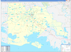 Lafayette Metro Area Wall Map Basic Style 2026