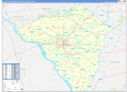 Lancaster Metro Area Wall Map Basic Style 2026