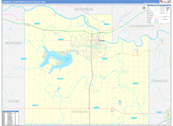 Lawrence Metro Area Wall Map Basic Style 2026