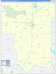 Lawton Metro Area Wall Map Basic Style 2026