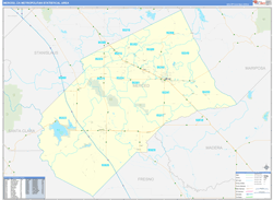 Merced Metro Area Wall Map Basic Style 2026