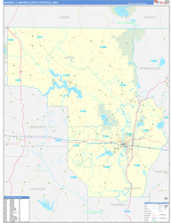 Monroe Metro Area Wall Map Basic Style 2026