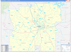 Montgomery Metro Area Wall Map Basic Style 2026