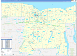 Rochester Metro Area Wall Map Basic Style 2026