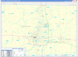 Rockford Metro Area Wall Map Basic Style 2026