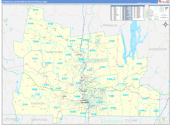 Springfield Metro Area Wall Map Basic Style 2026