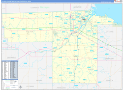 Toledo Metro Area Wall Map Basic Style 2026