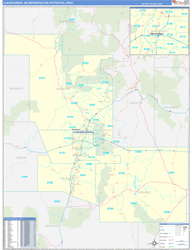 Albuquerque Metro Area Wall Map Basic Style 2024