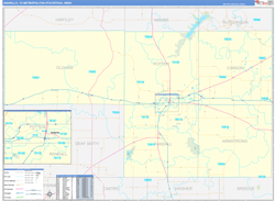 Amarillo Metro Area Wall Map Basic Style 2024