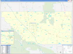 Bakersfield Metro Area Wall Map Basic Style 2024