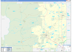 Boulder Metro Area Wall Map Basic Style 2024