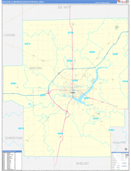 Decatur Metro Area Wall Map Basic Style 2024
