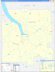 Ithaca Metro Area Wall Map Basic Style 2024