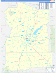 Jackson Metro Area Wall Map Basic Style 2024