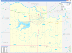Lawrence Metro Area Wall Map Basic Style 2024