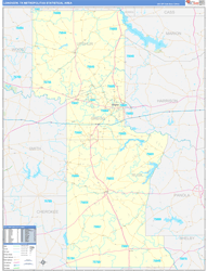 Longview Metro Area Wall Map Basic Style 2024