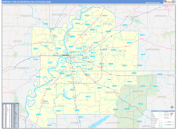 Memphis Metro Area Wall Map Basic Style 2024