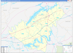Morristown Metro Area Wall Map Basic Style 2024