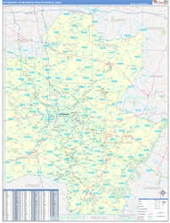 Pittsburgh Metro Area Wall Map Basic Style 2024