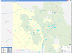 Prescott Metro Area Wall Map Basic Style 2025