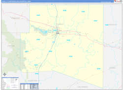 Pueblo Metro Area Wall Map Basic Style 2024
