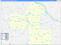 Rochester Metro Area Wall Map Basic Style 2024