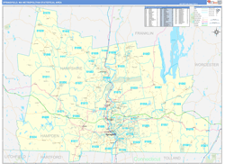 Springfield Metro Area Wall Map Basic Style 2024