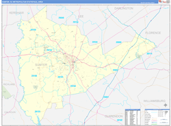 Sumter Metro Area Wall Map Basic Style 2024