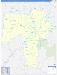 Tuscaloosa Metro Area Wall Map Basic Style 2024