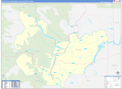 Wenatchee Metro Area Wall Map Basic Style 2025