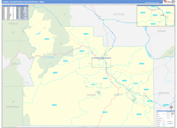 Yakima Metro Area Wall Map Basic Style 2024