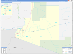 Yuma Metro Area Wall Map Basic Style 2025