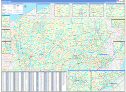 Pennsylvania Wall Map Zip Code Basic Style 2023