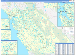California Central Wall Map Basic Style 2024