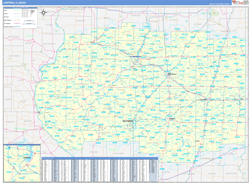 Illinois Central Wall Map Basic Style 2024