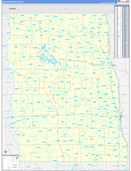 North Dakota Eastern Wall Map Basic Style 2024