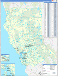 California Northern Wall Map Basic Style 2024