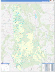 Idaho Northern Wall Map Basic Style 2024