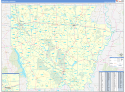 Louisiana Northern Wall Map Basic Style 2024