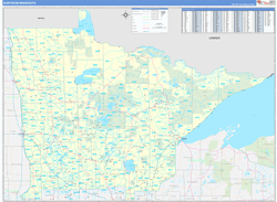 Minnesota Northern Wall Map Basic Style 2024