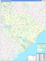 South Carolina North Eastern Wall Map Basic Style 2024
