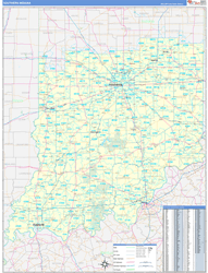 Indiana Southern Wall Map Basic Style 2024