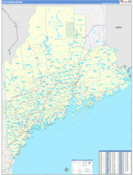 Maine Southern Wall Map Basic Style 2024