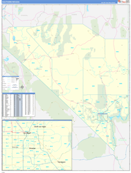 Nevada Southern Wall Map Basic Style 2023