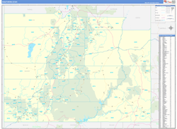 Utah Southern Wall Map Basic Style 2024