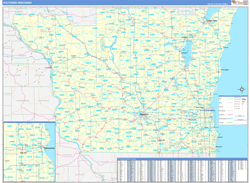 Wisconsin Southern Wall Map Basic Style 2024