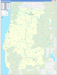 Oregon South Western Wall Map Basic Style 2025