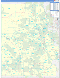 Colorado Western Wall Map Basic Style 2025